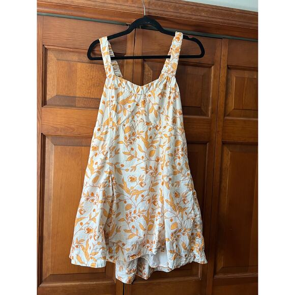 Maeve by Anthropologie Women's Floral Sweetheart Mini Dress Orange/White Size L - Picture 3 of 15
